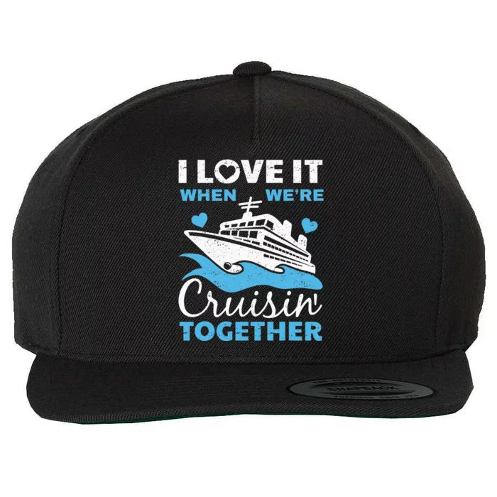 Vacation Cool Cruise Art Cruise Ship Couple Family Wool Snapback Cap