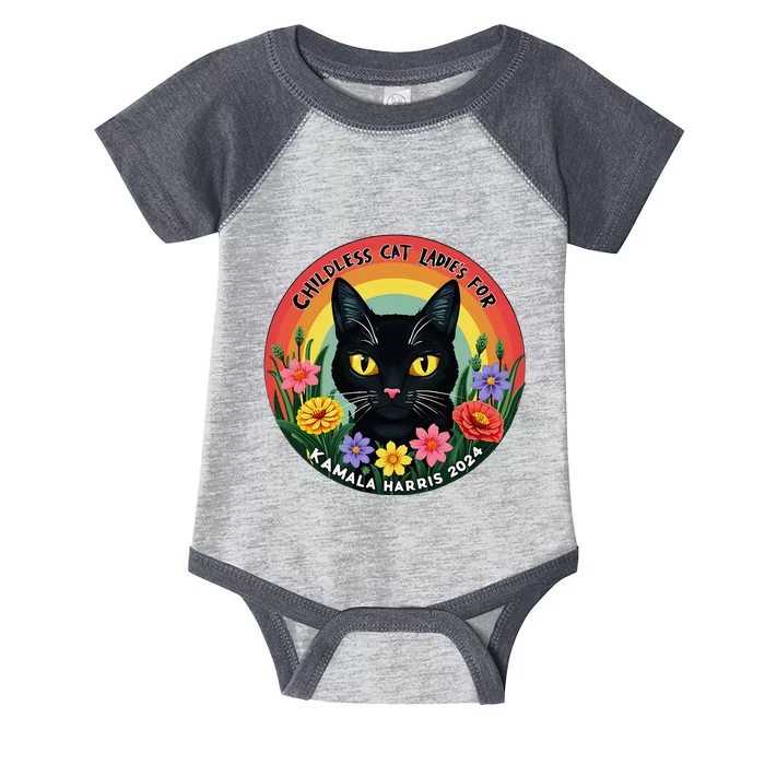 Vintage Childless Cat Ladies For Kamala Harris 2024 Infant Baby Jersey Bodysuit