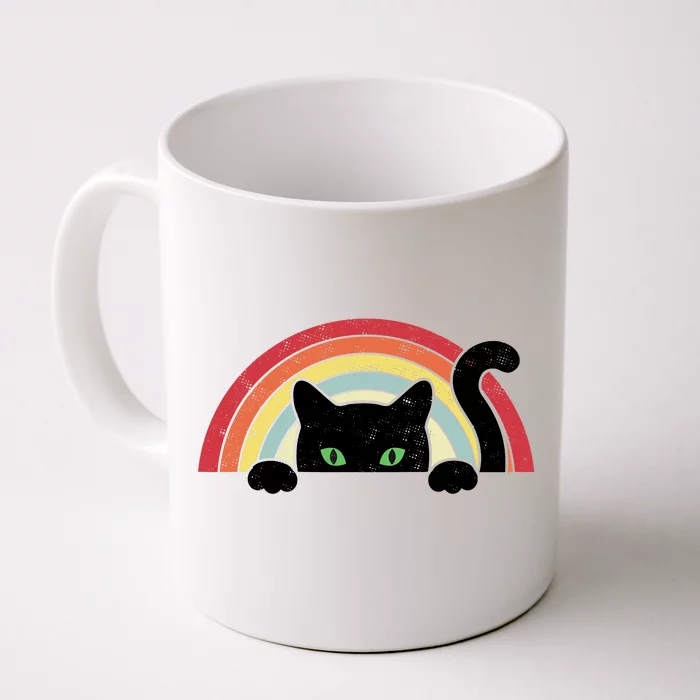 Vintage Cute Cat Teen Girl Cat Lover Front & Back Coffee Mug