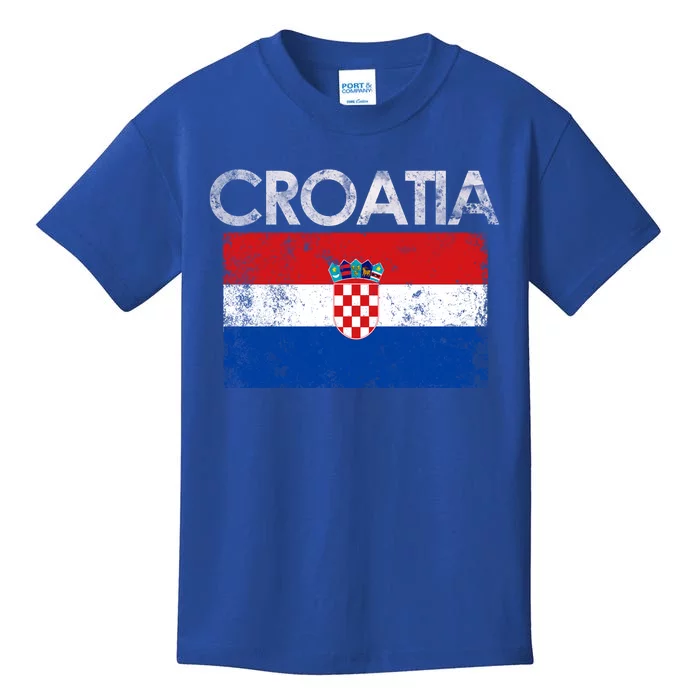 Vintage Croatia Croatian Flag Pride Great Gift Kids T-Shirt