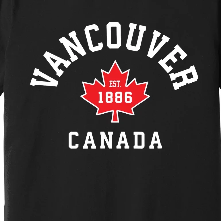 Vancouver Canada Canadian Flag Maple Leaf Gift Premium T-Shirt