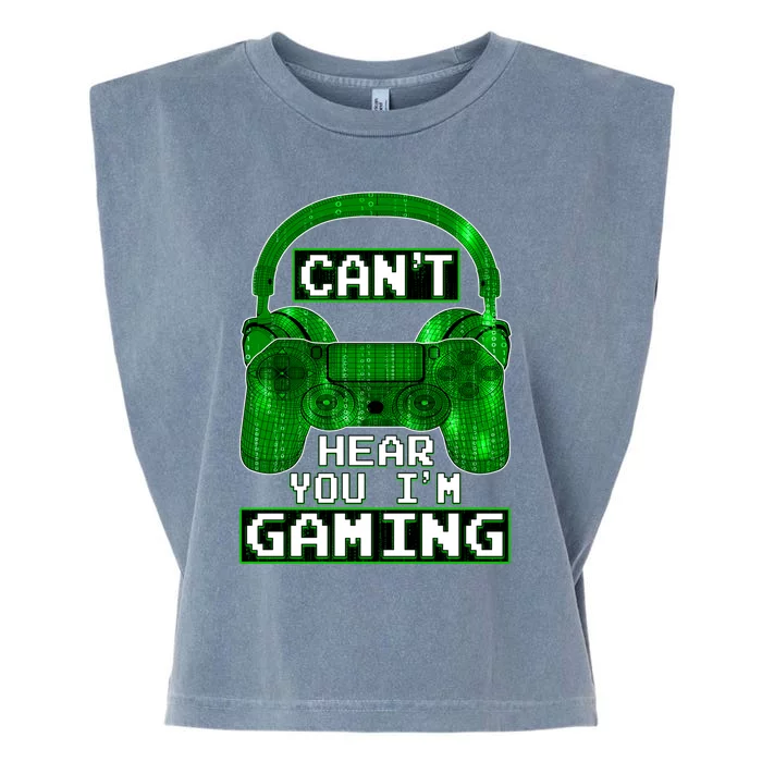 Vintage Computer Code Gamer Gift Can't Hear You I'm Gaming Gift Garment-Dyed Women's Muscle Tee