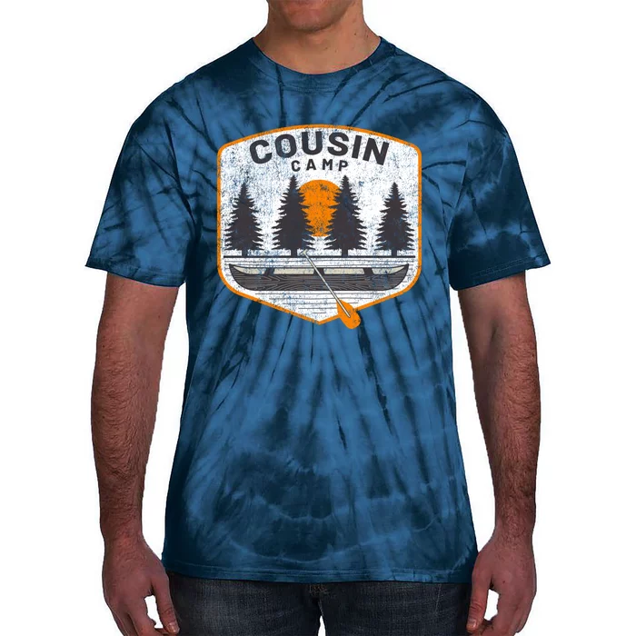 Vintage Cousin Camp Fun Camping Canoe Outdoors Graphic Tie-Dye T-Shirt