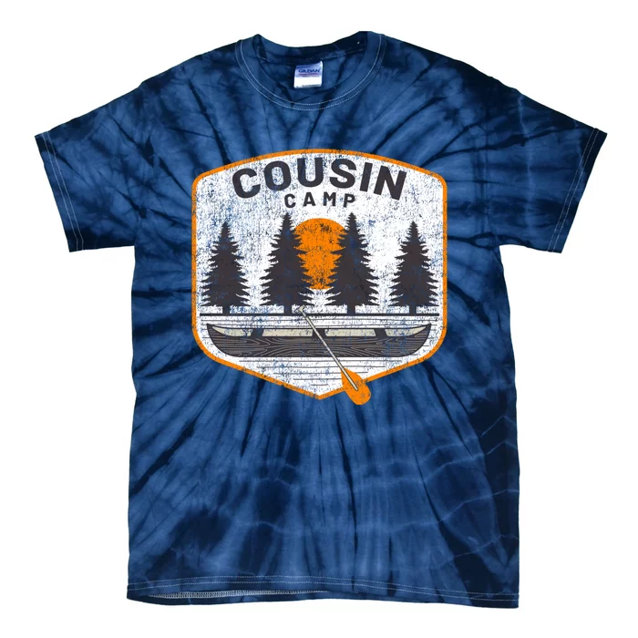 Vintage Cousin Camp Fun Camping Canoe Outdoors Graphic Tie-Dye T-Shirt