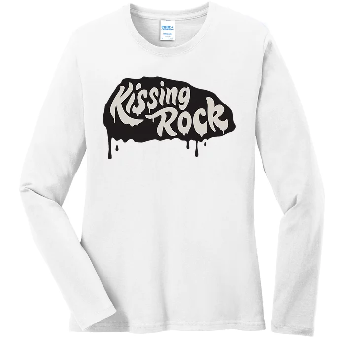 Vintage Carthage College Kissing Rock Throwback Ladies Long Sleeve Shirt