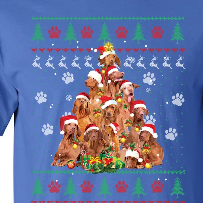 Vizsla Christmas Dog Lover Gift Ugly Sweater Xmas Tree Gift Tall T-Shirt