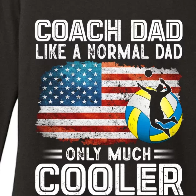 Volleyball Coach Dad Volleyball Players American Flag Gift Womens CVC Long Sleeve Shirt