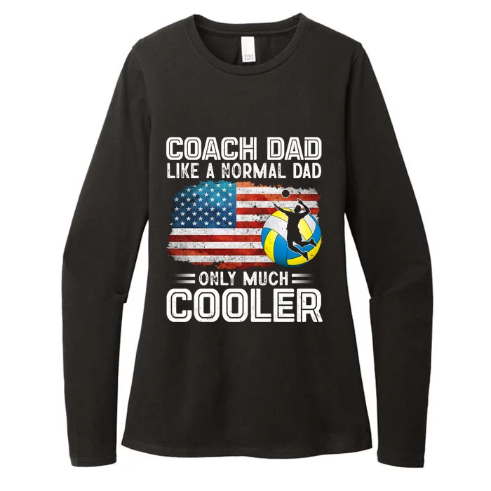 Volleyball Coach Dad Volleyball Players American Flag Gift Womens CVC Long Sleeve Shirt