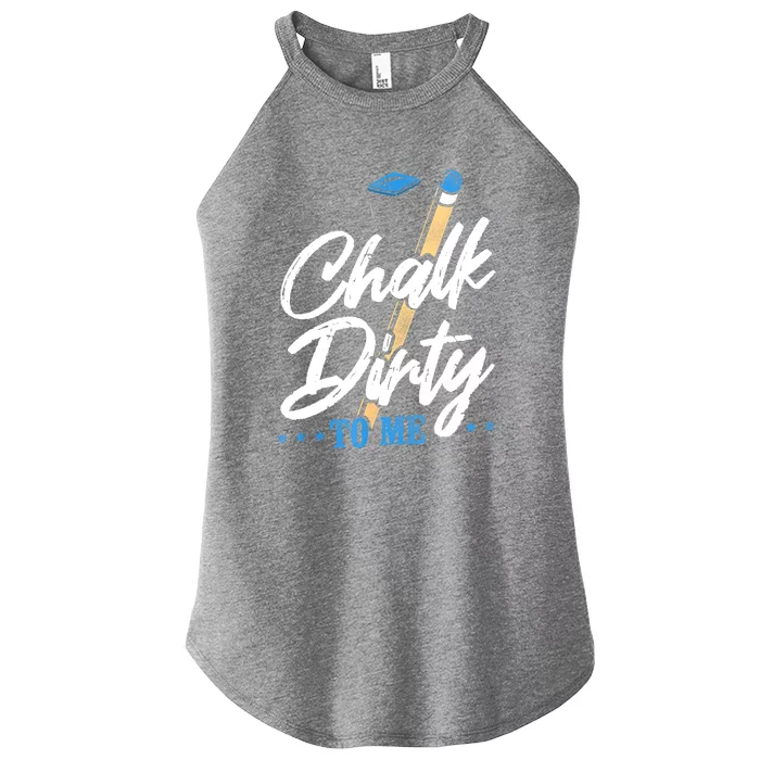 Vintage Chalk Dirty To Me Billiards Pool Player Ball Pun Gift Women’s Perfect Tri Rocker Tank