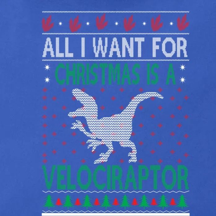 Velociraptor Christmas Dinosaur Ugly Christmas Style Gift Zip Tote Bag