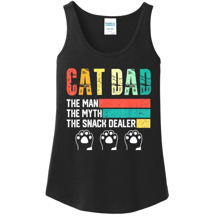 Vintage Cat Dad The Man The Myth Snack Dealer Ladies Essential Tank