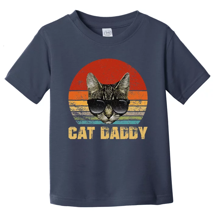 Vintage Cat Daddy Funny Cat Lover Gift Cat Dad Fathers Toddler T-Shirt