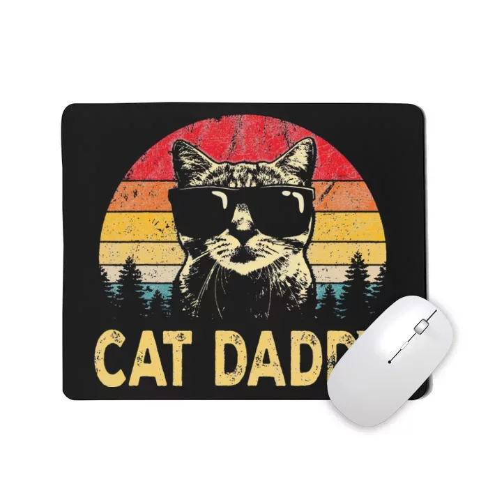 Vintage Cat Daddy Funny Cat Lover Cat Dad Fathers Mousepad