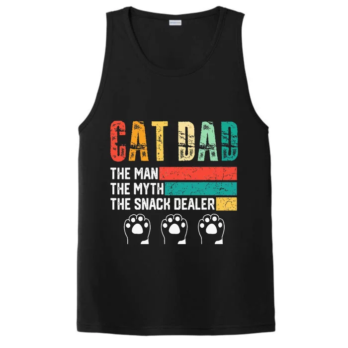 Vintage Cat Dad The Man The Myth Snack Dealer Performance Tank