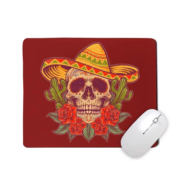 Vintage Cinco De Mayo Sombrero Skull Mousepad