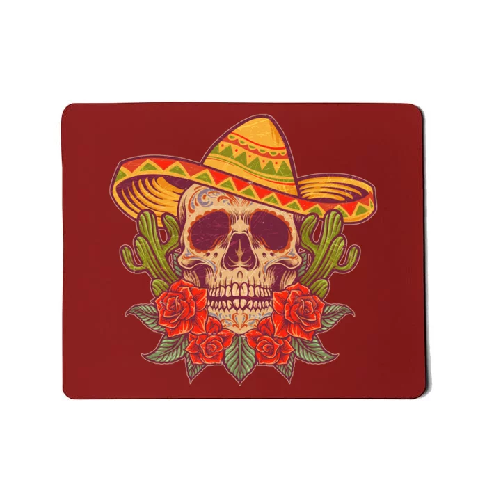 Vintage Cinco De Mayo Sombrero Skull Mousepad