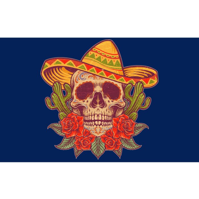 Vintage Cinco De Mayo Sombrero Skull Bumper Sticker