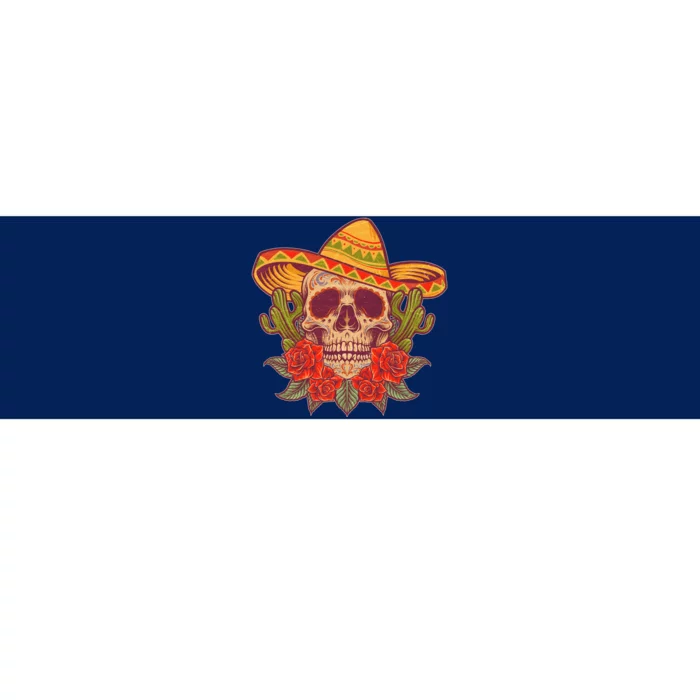 Vintage Cinco De Mayo Sombrero Skull Bumper Sticker