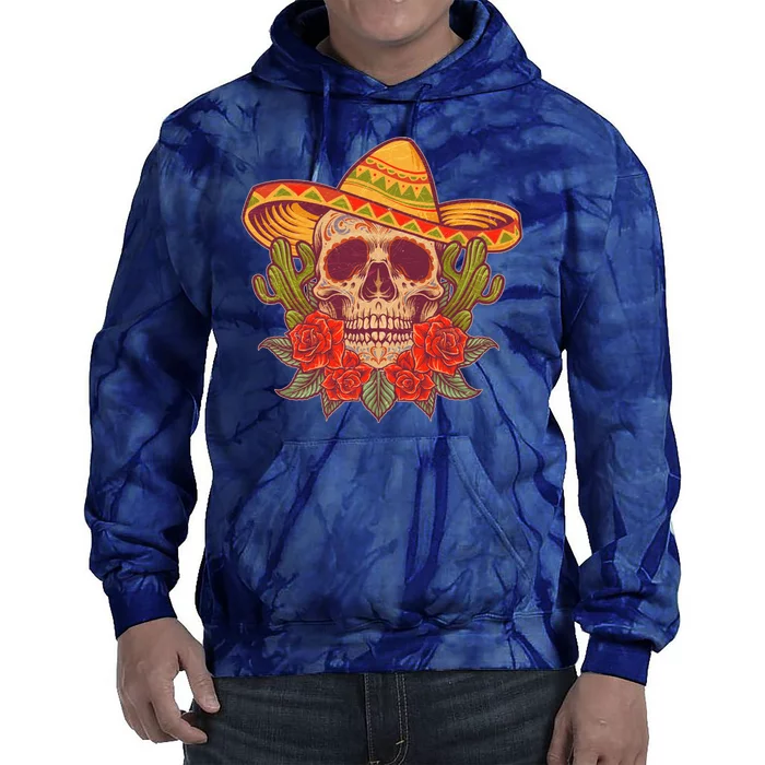 Vintage Cinco De Mayo Sombrero Skull Tie Dye Hoodie