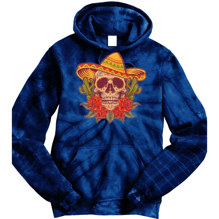 Vintage Cinco De Mayo Sombrero Skull Tie Dye Hoodie