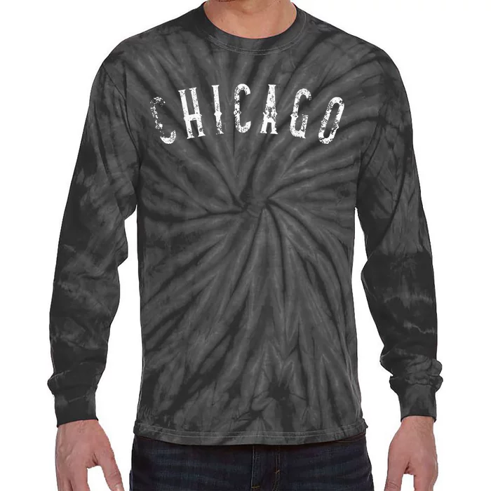 Vintage Chicago Distressed Tie-Dye Long Sleeve Shirt