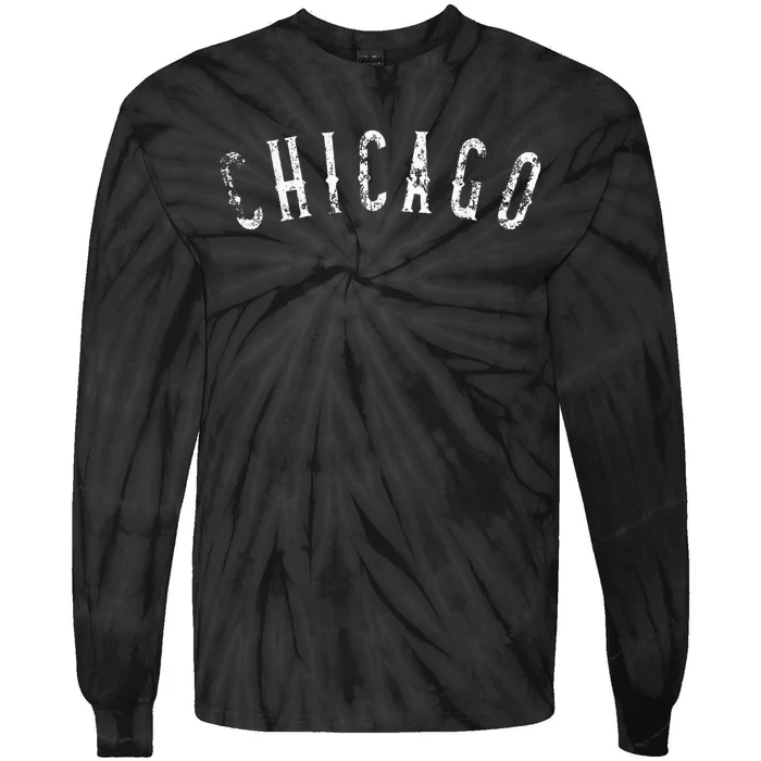 Vintage Chicago Distressed Tie-Dye Long Sleeve Shirt