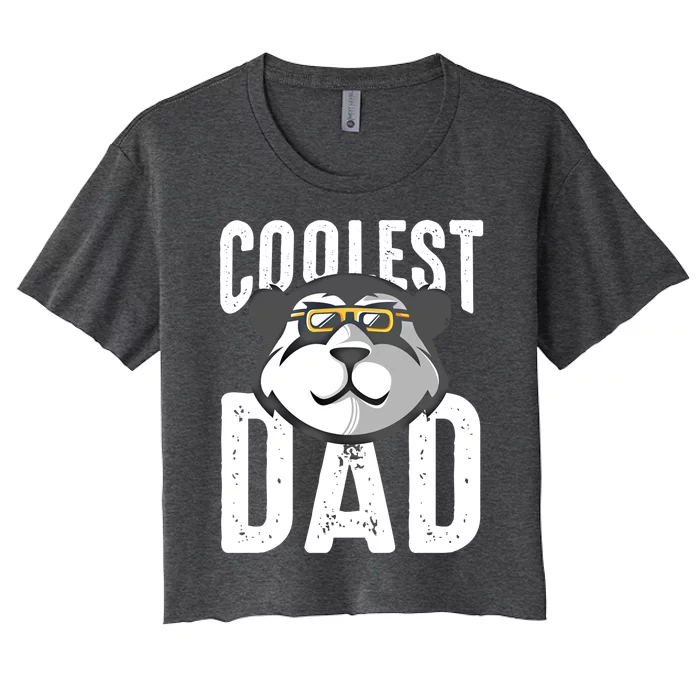 Vintage Coolest Dad Panda Worlds Best Father Dad Crew Gift Women's Crop Top Tee