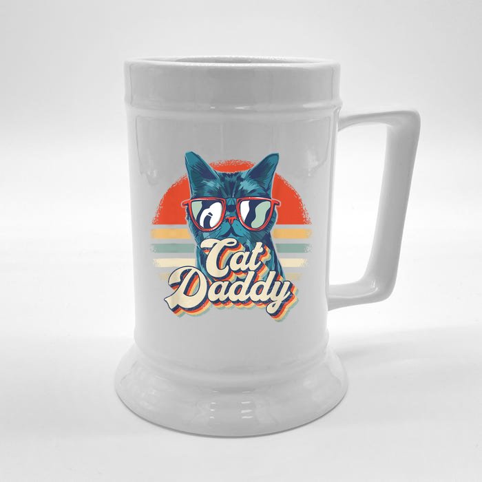 Vintage Cat Daddy Retro 80s Eighties Gift Dad Father Front & Back Beer Stein