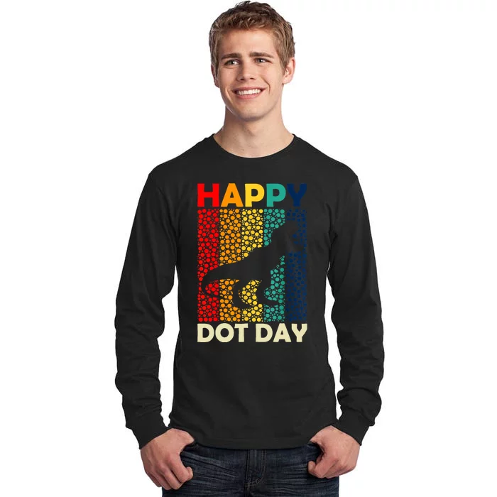 Vintage Cute Dot Trex Happy Dot Day Gift Tall Long Sleeve T-Shirt