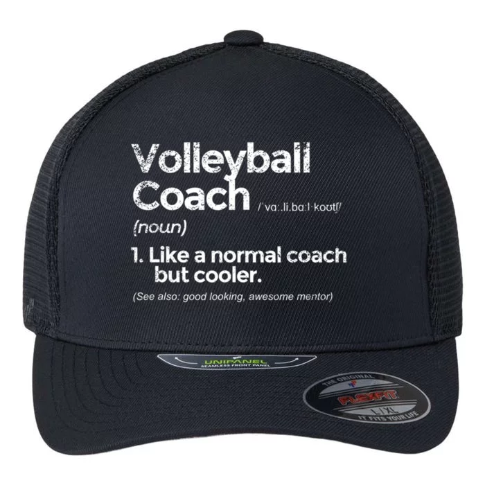 Volleyball Coach Definition Funny Gift Flexfit Unipanel Trucker Cap