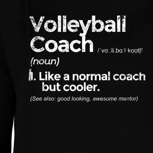 Volleyball Coach Definition Funny Gift Womens Funnel Neck Pullover Hood