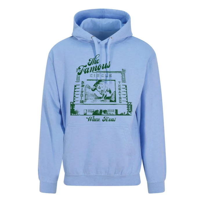 Vintage Circle Drivein Movie Theater Outdoor Waco Texas Unisex Surf Hoodie