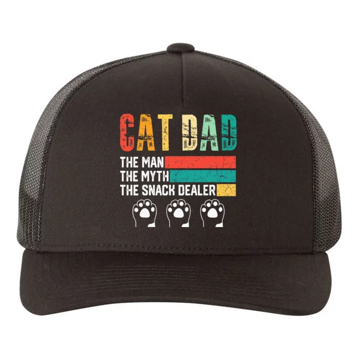 Vintage Cat Dad The Man The Myth Snack Dealer Yupoong Adult 5-Panel Trucker Hat