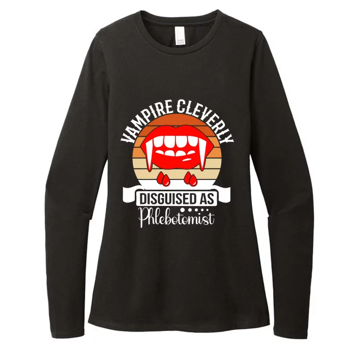 Vampire Cleverly Disguised As Phlebotomist Phlebotomy Tech Lab Tech Womens CVC Long Sleeve Shirt