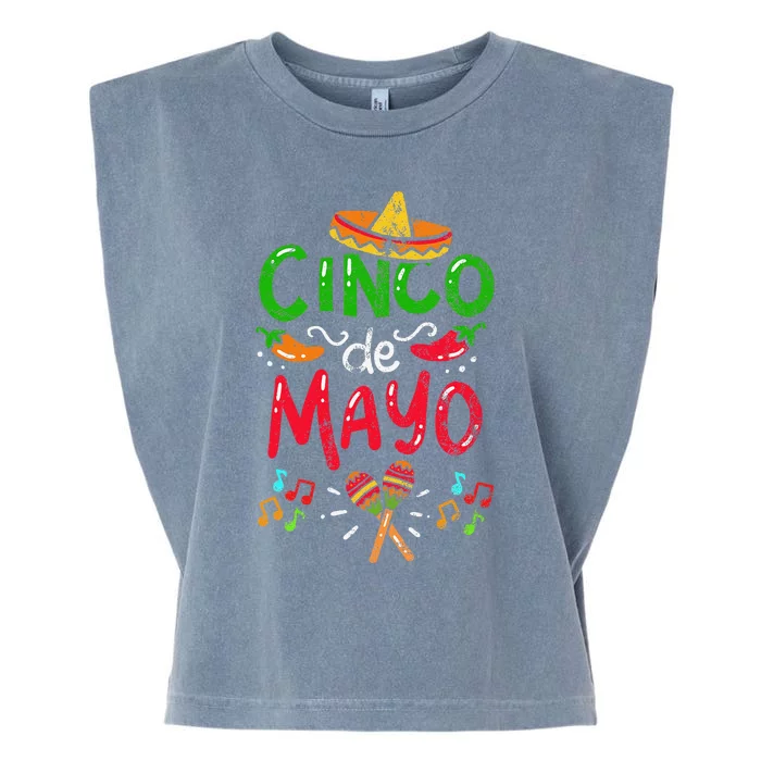 Vintage Cinco De Mayo Mexico Garment-Dyed Women's Muscle Tee