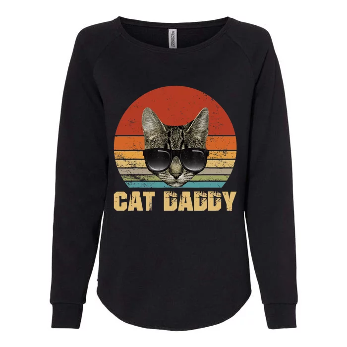 Vintage Cat Daddy Funny Cat Lover Gift Cat Dad Fathers Womens California Wash Sweatshirt