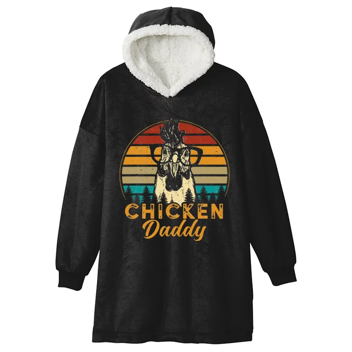 Vintage Chicken Daddy Chicken Dad Father Farmer Retro Hooded Wearable Blanket