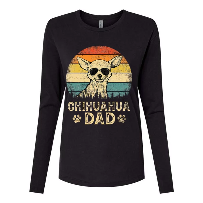 Vintage Chihuahua Dad Dog Lovers Father's Day Tee Womens Cotton Relaxed Long Sleeve T-Shirt