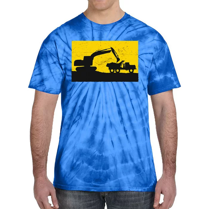 Vintage Construction Equipment Heavy Equipment Operator Tie-Dye T-Shirt