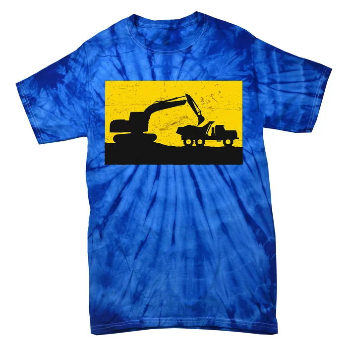 Vintage Construction Equipment Heavy Equipment Operator Tie-Dye T-Shirt