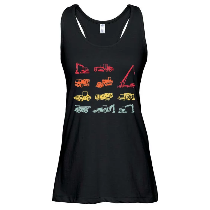 vintage construction equipment heavy equipment operator Ladies Essential Flowy Tank