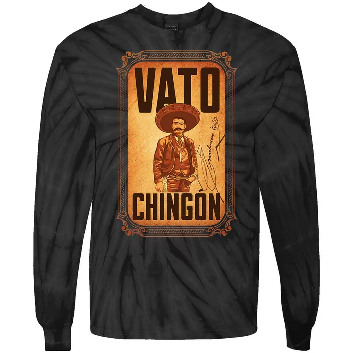 Vato ChingóN. Emiliano Zapata Portrait Tie-Dye Long Sleeve Shirt