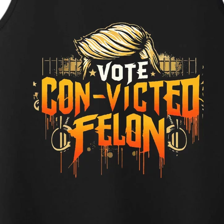 Vote Convicted Felon Prison Hair 2024 Usa Election Performance Tank