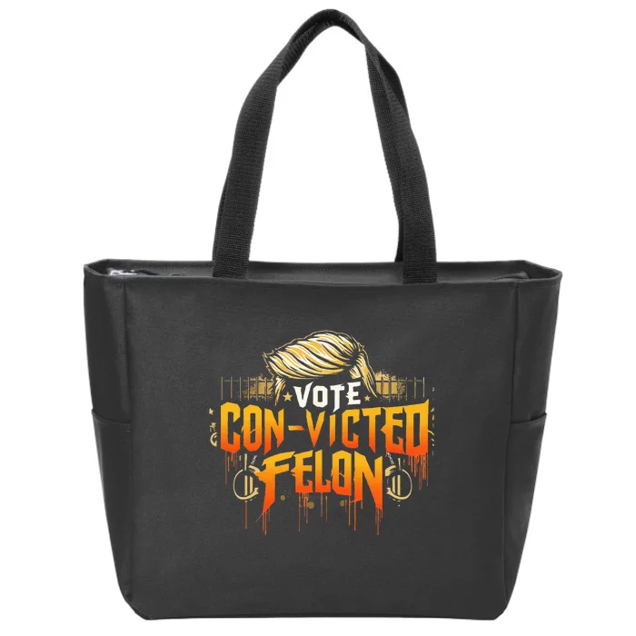 Vote Convicted Felon Prison Hair 2024 Usa Election Zip Tote Bag