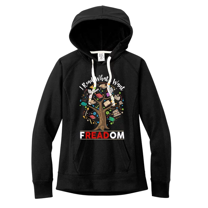 Vintage Censorship Freedom Reading Nerd I Read Banned Books Gift Women's Fleece Hoodie