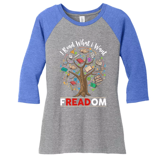 Vintage Censorship Freedom Reading Nerd I Read Banned Books Gift Women's Tri-Blend 3/4-Sleeve Raglan Shirt