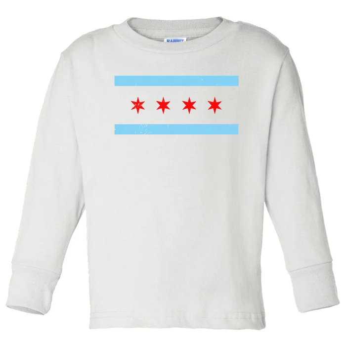 Vintage Chicago Flag Toddler Long Sleeve Shirt