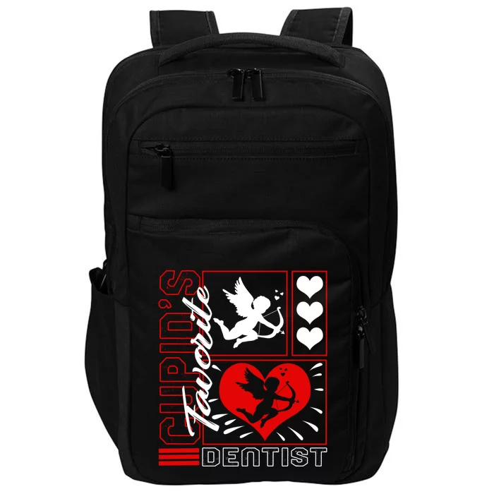 Valentines Cupid's Favorite Dentist Heart Dental Hygienist Gift Impact Tech Backpack