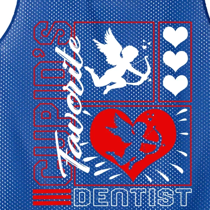 Valentines Cupid's Favorite Dentist Heart Dental Hygienist Gift Mesh Reversible Basketball Jersey Tank