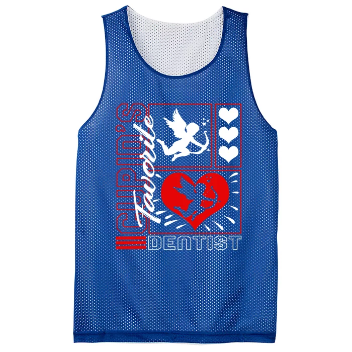 Valentines Cupid's Favorite Dentist Heart Dental Hygienist Gift Mesh Reversible Basketball Jersey Tank